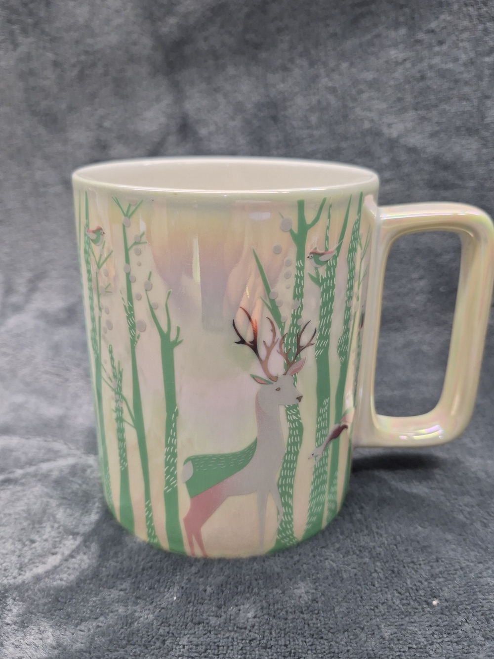 Starbucks Holiday 2020 Deer Forest Iridescent Ceramic Coffee Mug Cup 14oz